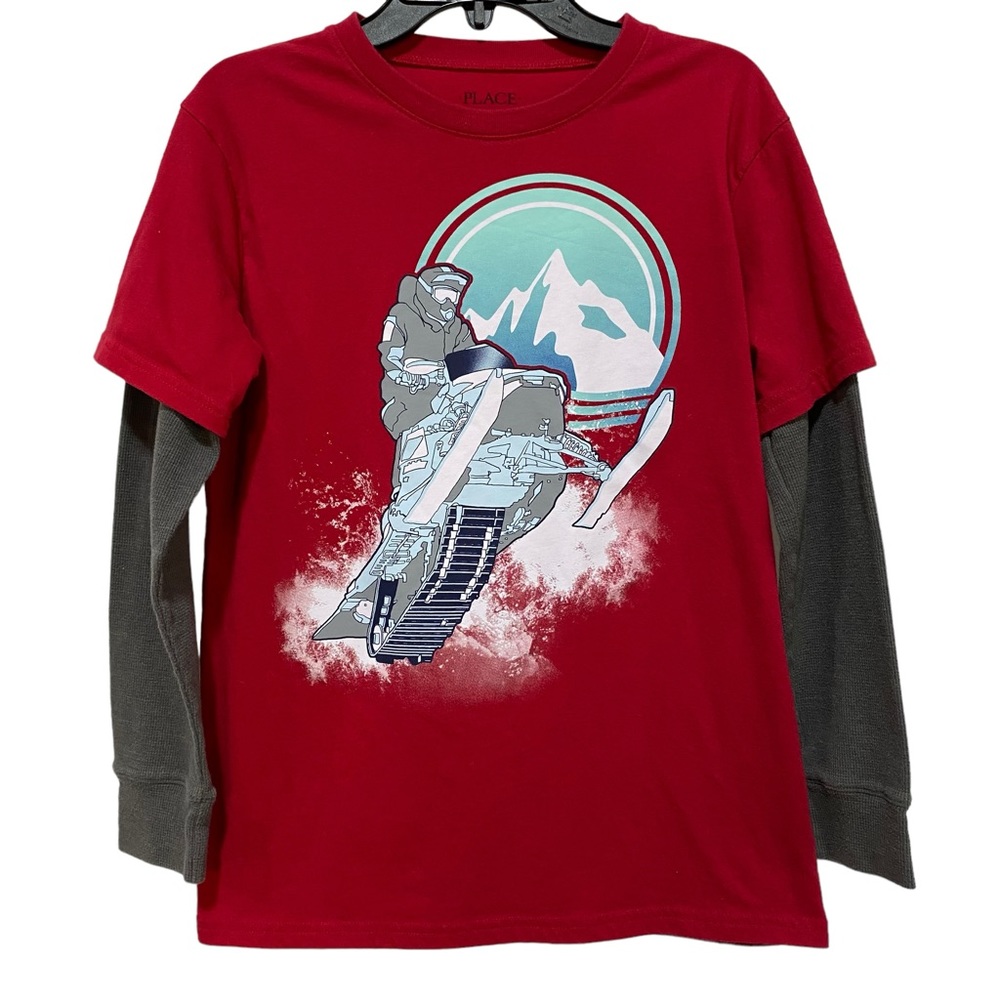 THE CHILDREN’S PLACE T-Shirt Long sleeves Red Size 10 Graphic Tee